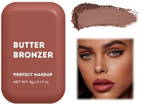 Buttermelt Powder Blush, Butter Bronzer, nahtlose Mischung, langanhaltend, farbecht und übertragungsbeständig (04, 5g)