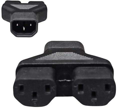 Mr.Gadget's Solutions IEC Power Y Splitter Cable C14 to Dual C13 Kettle Lead Adapter Heavy Duty Power Supply for PC, Monitor, Server, and More – Durable 2-Way Extension for Efficient Power Management