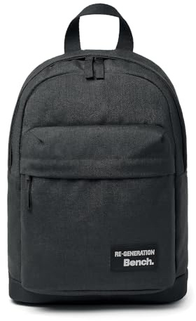 Re-Generation Bench Unisex-Rucksack, umweltfreundlicher Schulranzen mit verstellbaren Trägern, stilvoller Arbeitsrucksack für Damen und Herren, robuster Rucksack für Reisen, 26 x 34 cm, Schwarz , 26cm