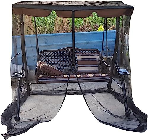 ZBORAVPIX Patio Umbrella Screen Netting Cover, Outdoor Swing Chair Net Black 1.25x1.55-2.05M Polyester Mesh Zipper Design(W1.25*L2.05 M)