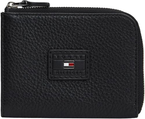 Tommy Hilfiger Herren Geldbeutel Casual Zipped aus Leder, Schwarz (Black), Einheitsgröße