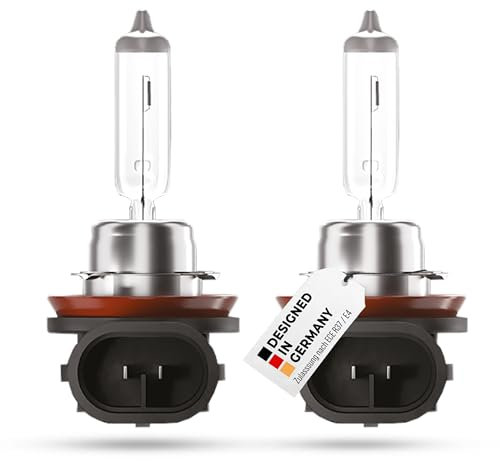 alca® 2 Stück H11 Halogen Lampe Auto I P43t I 12V 55W Halogen Scheinwerfer I +100% mehr Helligkeit I Scheinwerferlampe E-Prüfzeichen I PGJ19-2 I KFZ
