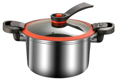ULTECHNOVO Pentola Pressione Micro Acciaio Inossidabile con Manici Pentola per Antiaderente Utensile per Uso Facile e Veloce per