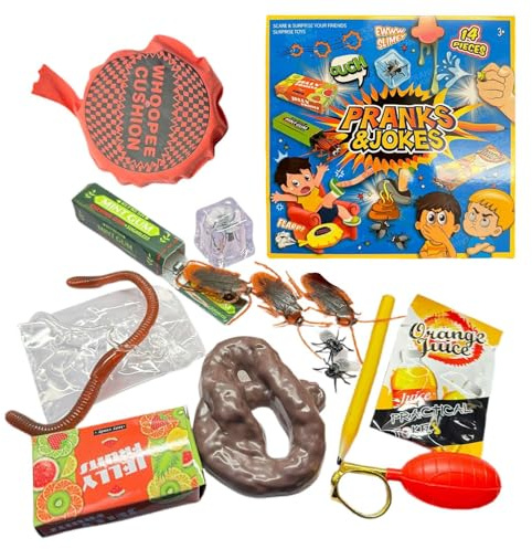 Scherzartikel Box Kinder, Prank Set Für Erwachsene, Tragbare Aprilscherz Spaßbox, Lustige Streichen Zubehör, Für Aprilscherz, Halloween, Party, Zuhause, Schule