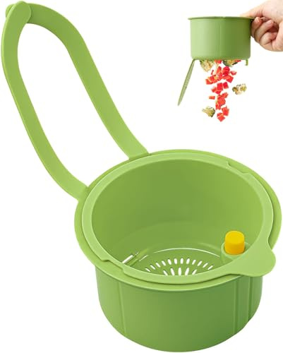 ECHOBUY Sieb für SpüLbecken, Abtropfkorb für Spülbecken, Spülbecken Sieb Mit Snap-Button, Siebs Wasserhahn Hängend Zum Waschen Organisieren In Der KüChe (Grün)