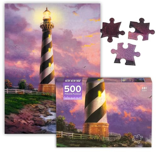 500 Teile Puzzle Erwachsene Leuchtturm 500 Teile Puzzle Landschaft 500-Teile Puzzles Landschaft 500-Teile Puzzles Erwachsene Schwierig Lernspiele – Deko-Puzzle für Teenager und Senioren
