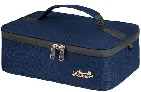 Viedouce 4L Pequeña Bolsa Almuerzo Impermeable, Doble Cremallera Mini Fiambrera Aislada para Hombres y Mujeres, Bolsa Isotermica para Oficina Escuela, Reutilizables Bolsas Aperitivos Loncheras (Azul)