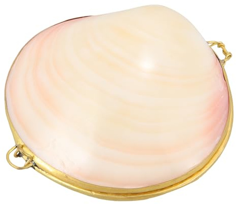 LALADEFIEE Aufbewahrungsbox Schmuck Muschelform Schmuckkästchen für Ringe Ohrringe und Anhänger Kompakte Schmuckdose mit Natürlicher Muscheleinlage Geschenkbox für Frauen und Besondere