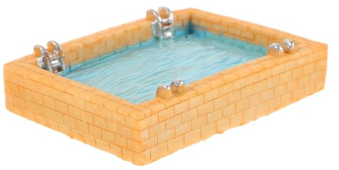 Hohopeti Miniatur Poolspielzeug aus Farbbeständigem Harz Kleiner Puppenhaus Schwimmbad Dekoartikel für Strandparty und Feengarten Vielseitiges Puppenmöbel Zubehör