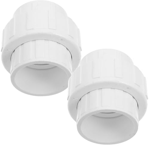 COHEALI Raccords Union Pvc Schedule 40 50 Mm Blanc 2 Pièces Joint Epdm O-ring pour Tuyaux Irrigation, Piscine et Spa, Adaptateurs de Plomberie Coulissants Polyvalents et Étanches