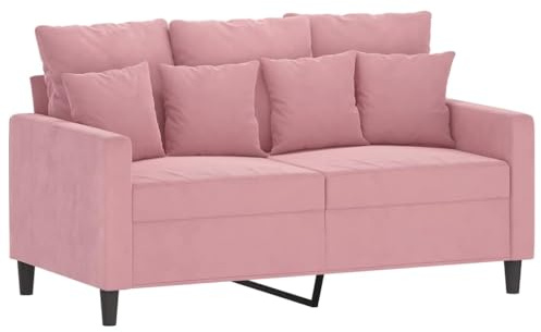 MOBCANT Modern Sofa & Couchgarnitur Rosa Samt Ecksofa für Wohnzimmer, Büro, Apartment (138 x 77 x 80 cm)