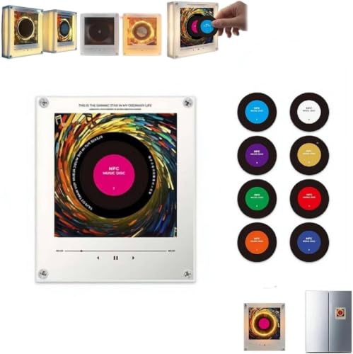 Magnetischer Kühlschrankmagnet, NFC-Induktionslautsprecher, 9 Stück, benutzerdefinierte Musik-Kühlschrankmagnete, intelligente programmierbare Sound-Aufkleber, spielt Ihr Lieblingslied, Musikgeschenke