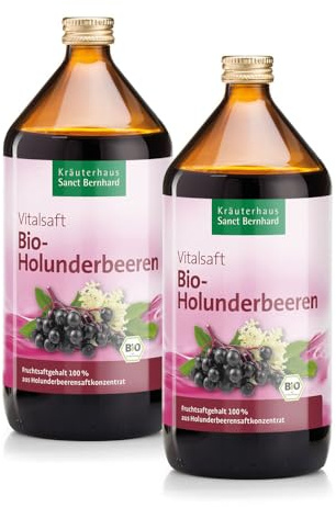 Sanct Bernhard Bio-Holunderbeeren-Vitalsaft | 2x 500 Milliliter