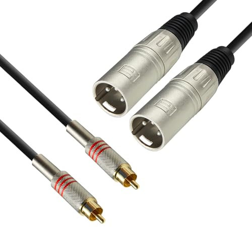Ibiza - CM5RXF-2 - Câble 2 RCA mâles vers 2 XLR femelles - 5m
