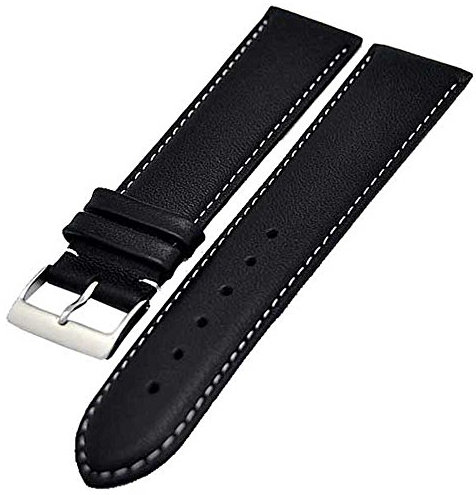 Uhrenarmband Xl extra Lang schwarz fein gepolstert 20mm 4166