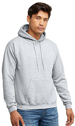 Hanes mens Pullover Ecosmart Hooded athletic sweatshirts, Smoke Gray, Medium US