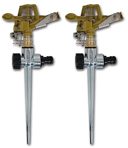 vidaXL Impulse Sprinklers Garden Watering Zinc Metal Spike 2 pcs