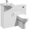 VeeBath Linx 950 Vanity Unit Furniture Set, Wash Basin Bathroom Sink, WC, BTW Toilet Pan, Soft Close Toilet Seat, Concealed Cistern-White (Flat Pack)
