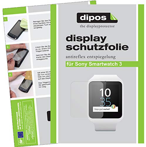 dipos Lot de 6 films de protection d'écran mats compatibles avec Sony Smartwatch 3 films de protection d'écran
