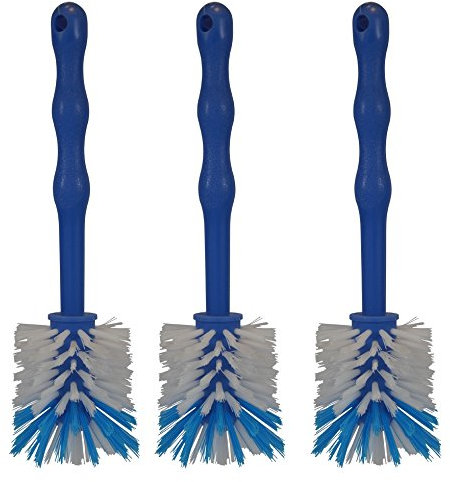 HG Verlag Lot de 3 brosses à vaisselle pour bol mélangeur - Idéal pour le nettoyage des pots de mixage tels que Thermomix TM5/TM31 ainsi que des bols mélangeurs (3 x bleu)