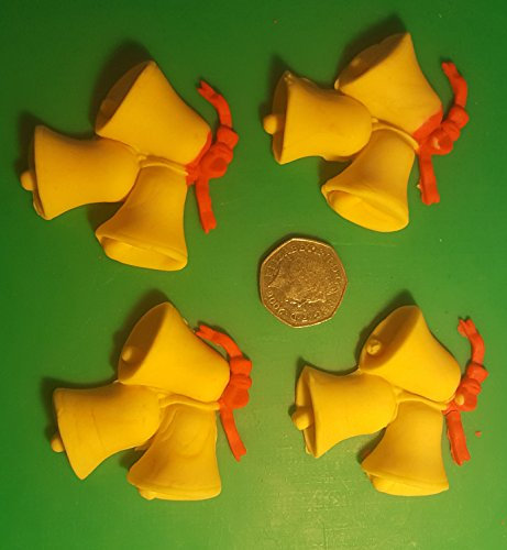 Simply Heaven Paste 4 x Edible Jingle Bells cupcake cake toppers decorations wedding Christmas cake