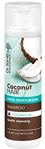Dr. Santé Haarshampoo ohne Silikone und Parabene mit Kokosöl für trockenes und sprödes Haar, 300 ml, Extra feuchtigkeitsspendendes