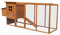 Dehner Hühnerstall Chicken House, mit Freilaufgehege, ca. 246.8 x 75 x 102.6 cm, Tannenholz, lasiert, braun