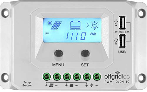 Offgridtec® PWM Pro Laderegler 12V/24V 10A USB