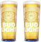 2 x Budweiser Bud Light Bierglas - Halbes Pint