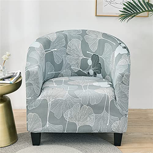 Highdi Sesselschoner Sesselbezug Stretch Bedruckter Sesselüberwurf, Club Chair Elastisch Sesselhusse, Universal Sofabezug Husse für Einzelsofa, Clubsessel, Cocktailsessel (Ginkgo Biloba)