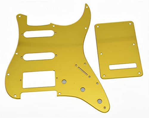 Dopro Strat HSS Gitarre Pickguard ST Rückplatte Tremolo-Abdeckung für USA/Mexican Fender Gold Mirror 1-lagig