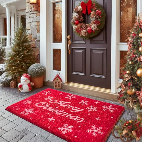 LuxUrux Welcome Mats Outdoor Coco Coir Doormat, with Heavy-Duty PVC Backing - Natural - Perfect Color/Sizing for Outdoor/Indoor uses. (60 x 90 cm)