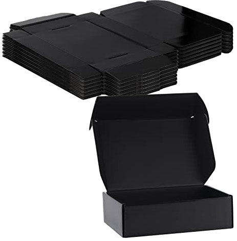 Rempry Versandkartons aus Wellpappe, 17,8 x 12,7 x 5,1 cm, Schwarz, 20 Stück, kleine Versandkartons aus Wellpappe, Geschenkkartons für Versandverpackungen, kleine Unternehmen
