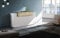 möbelando Sideboard Anrichte Beistellschrank Kommode Highboard Schrank Catania III Weiß Hochglanz/Ahorn Nachbildung