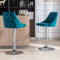 chairus Set di 2 Sgabelli da Bar Cucina Sgabelli in Velluto Sgabello Alto Girevolio Altezza Regolabile Sgabello da Bancone Per Cucina, Ptrolio