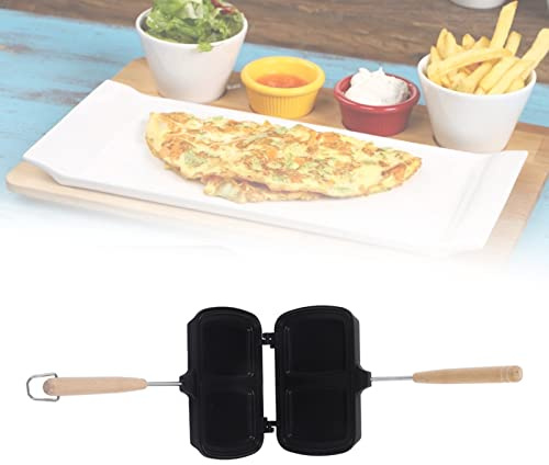 BigKing Sandwichmacher - Antihaft-Sandwich-Pfanne, Aluminiumlegierung, Gas kompatibel, Schwarz, Größe: Ca. 36 x 20 cm/14,2 x 7,9 Zoll