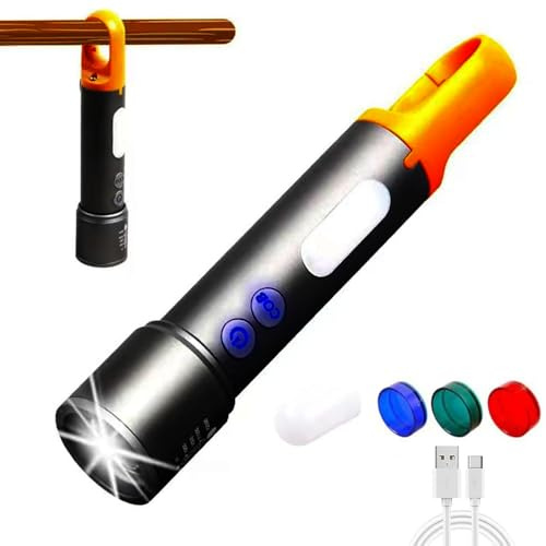 YZYOE LED Rechargeable Tactical Flashlight High Lumens, Brightest Flashlights for Emergencies Camping COB Sidelight, Zoomable Multicolor Lenses Flashlight Hiking Hunting.