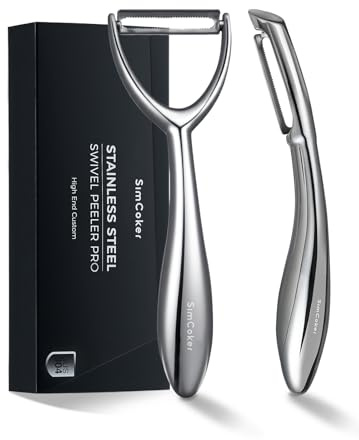 Potato Peeler Set, Sharp Y & I Vegetable Peelers for Kitchen | 304 stainless steel construction with non-slip ergonomic handles; dishwasher safe for potatoes, fruit and everyday prep