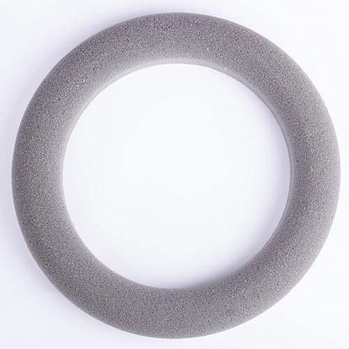 artplants.de Steckschaum Kranz RUJA für Kunstblumen, grau, Ø 30 cm - Steckmasse Ring