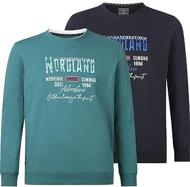 Jan Vanderstorm Herren Doppelpack Sweatshirt Botu | 2er-Pack | rundhals | reine Baumwolle | große Größen L-7XL