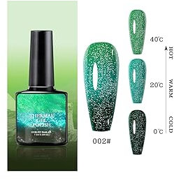 8 Color Changing Gel Nail Polish - Purple Blue Pink Red Glitter Diamond Color Changing Gel Polish, Soak Off UV LED Thermal Temperature Art, Manicure at Home DIY Gifts for Women Girls