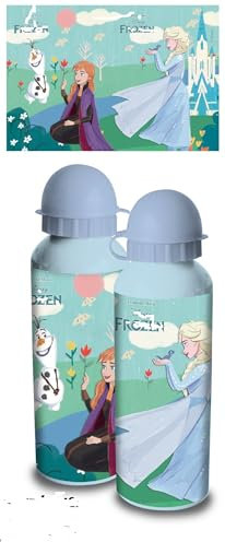 Coriex Borraccia Scuola Bottiglia Sport in Alluminio per Bambini 400ml con beccuccio retraibile in Varie colorazioni (Borraccia Anna Elsa (Frozen))