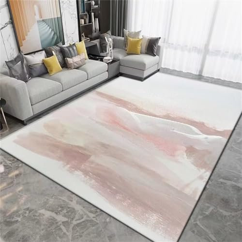 RUGMRZ Deko Zimmer Tumblr Area Rug Rosa Sofa Teppich Mädchen Zimmer Weiches Bequemes Zubehör Teppich Kurzflor 140 x 200 cm