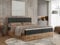 MKS MEBLE Boxspringbett 180x200 mit Bettkasten Holz Holzrahmen, Boxbett 180x200 mit Matratze H4 und Kopfteil - Grau Struktur - Albero-2