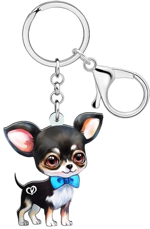 DALANE Acrylique Chihuahua Chien Porte-clés Chiot Animaux Bijoux pour Femmes Filles Enfants Amoureux Chiens Cadeaux Voiture Portefeuille Porte Clef Accessoires