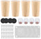 4 Pcs Pieds de Meuble Bois, Rond 8 cm 12 cm 15 cm, pour Lit Canapé Table Chaise, avec Plaque de Montage Vis Tapis, Antidérapant (8 cm)