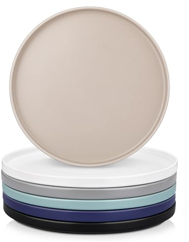 vancasso Série VENUS Lot de 6 Grandes Assiettes Plates et Rondes en Céramique pour Cuisine, Micro-ondes, Four et Lave-vaisselle, Résistantes aux Rayures, 26,7 cm, Multicolore