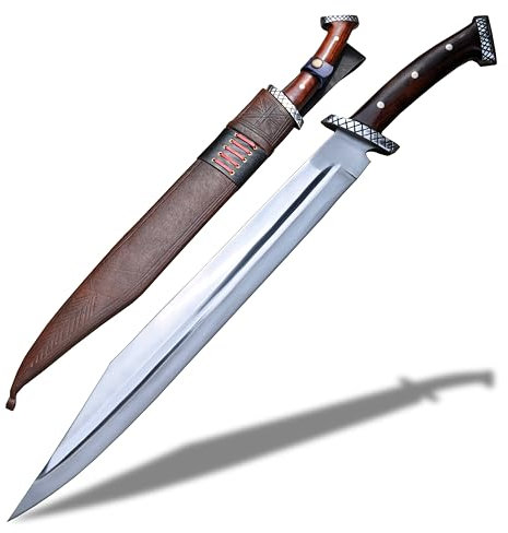 THE NEPAL 18 Zoll lange Klinge Historisches Schwert-Wikinger-Sax-Nordisches Schwert-Kampfbereites Schwert-Voller Tang-Griff-Überlebens-Kampfschwert