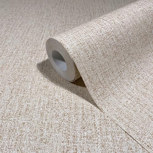 marburg Tapete Beige Uni Textil Modern für Wohnzimmer Schlafzimmer MADE IN GERMANY 10,05 x 0,53m