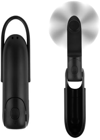 Venforze Mini Ventilador de Mano, 3 Velocidades Recargable 12-24 Horas de Trabajo, 3 en 1 Ventilador USB Portátil con Linterna, con Power Bank para Viaje, Casa y Maquillaje de Mujer(Negro)